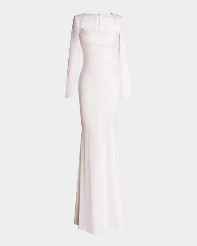 Delores Square-Neck Satin Mermaid Gown